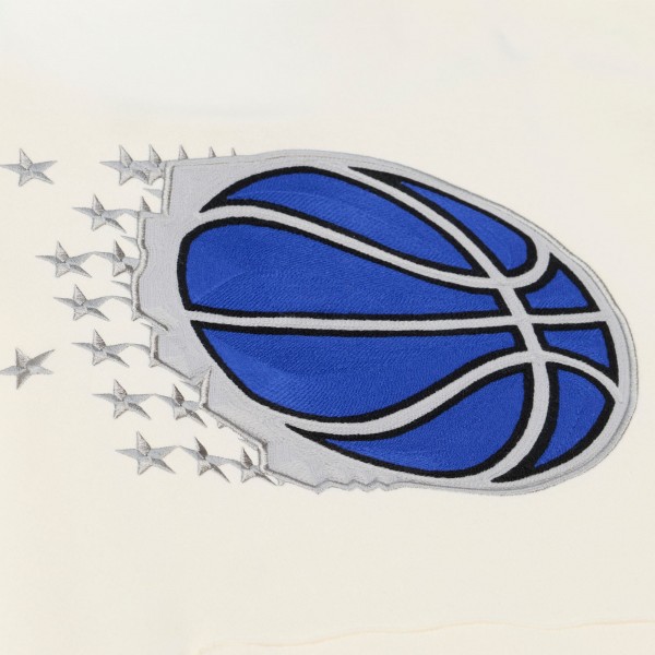 Orlando Magic Mitchell & Ness Cream Hardwood Classics Chainstitch Premium Fleece Hoodie