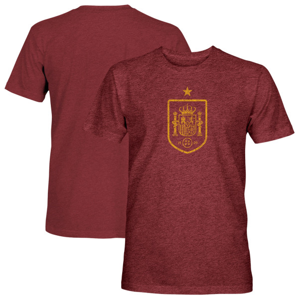 Футболка Spain National Team 1863FC Mono Badge Vintage Tri-Blend - Maroon