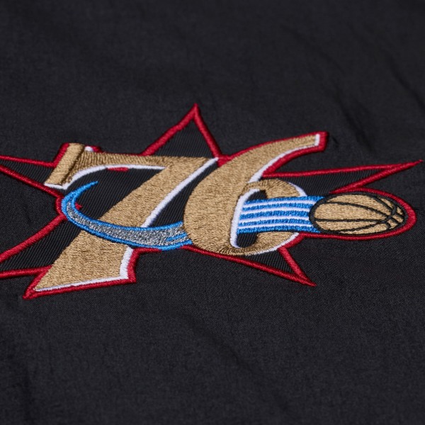 Philadelphia 76ers Mitchell & Ness Black Hardwood Classics 76 Originals Collection Fushion Full-Snap Hoodie Jacket