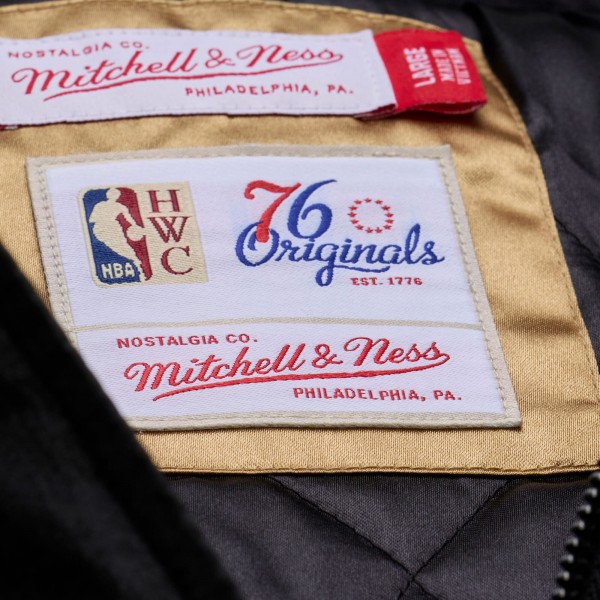 Philadelphia 76ers Mitchell & Ness Black Hardwood Classics 76 Originals Collection Fushion Full-Snap Hoodie Jacket