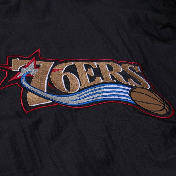 Philadelphia 76ers Mitchell & Ness Black Hardwood Classics 76 Originals Collection Fushion Full-Snap Hoodie Jacket