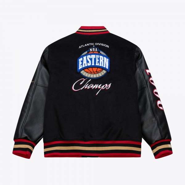 Philadelphia 76ers Mitchell & Ness Black Hardwood Classics 76 Originals Collection Varsity Full-Snap Jacket