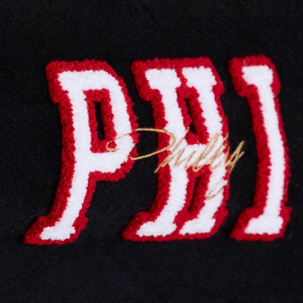 Philadelphia 76ers Mitchell & Ness Black Hardwood Classics 76 Originals Collection Varsity Full-Snap Jacket