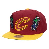 Cleveland Cavaliers Mitchell & Ness x Billie Eilish Wine/Gold Hardwood Classics Patch Snapback Hat