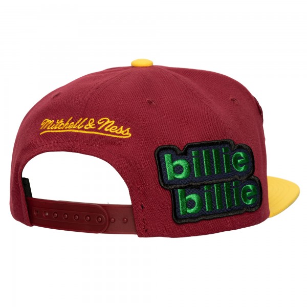 Cleveland Cavaliers Mitchell & Ness x Billie Eilish Wine/Gold Hardwood Classics Patch Snapback Hat