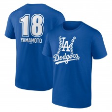 Los Angeles Dodgers Yoshinobu Yamamoto Royal Fastball Player Name & Number T-Shirt