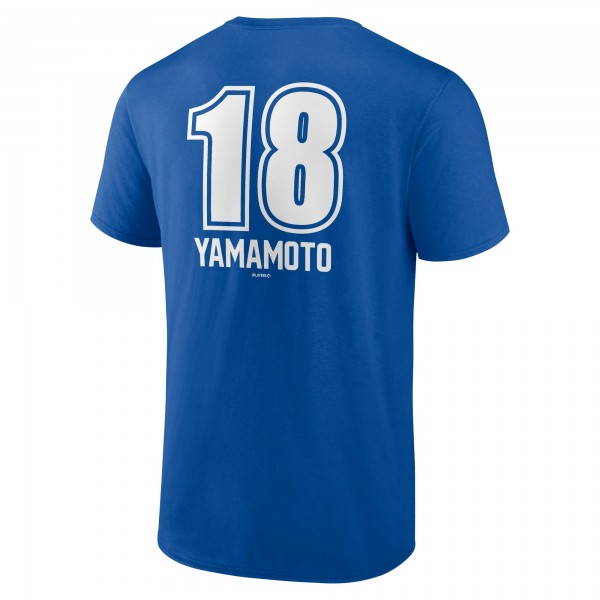 Los Angeles Dodgers Yoshinobu Yamamoto Royal Fastball Player Name & Number T-Shirt