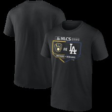 Milwaukee Brewers vs. Los Angeles Dodgers Black 2025 National League Championship Series Matchup Batters Box T-Shirt