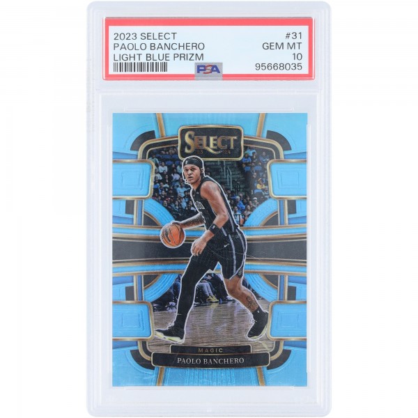 Paolo Banchero Orlando Magic 2023-24 Panini Select Light Blue Prizm #31 #298/299 PSA Authenticated 10 Card