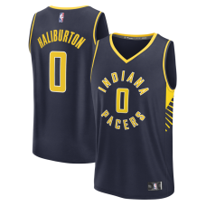 Indiana Pacers Tyrese Haliburton Fanatics Navy Fast Break Replica Jersey - Icon Edition