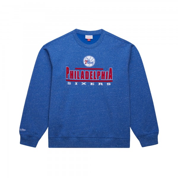 Philadelphia 76ers Mitchell & Ness Royal Throw It Back Fleece Sweatshirt