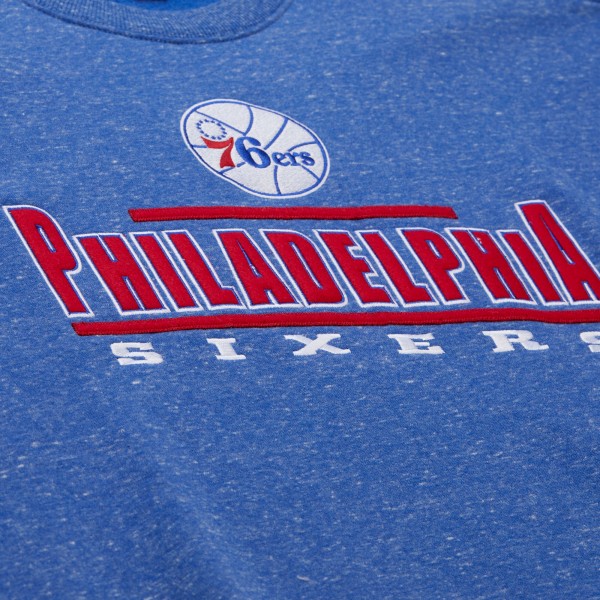 Philadelphia 76ers Mitchell & Ness Royal Throw It Back Fleece Sweatshirt