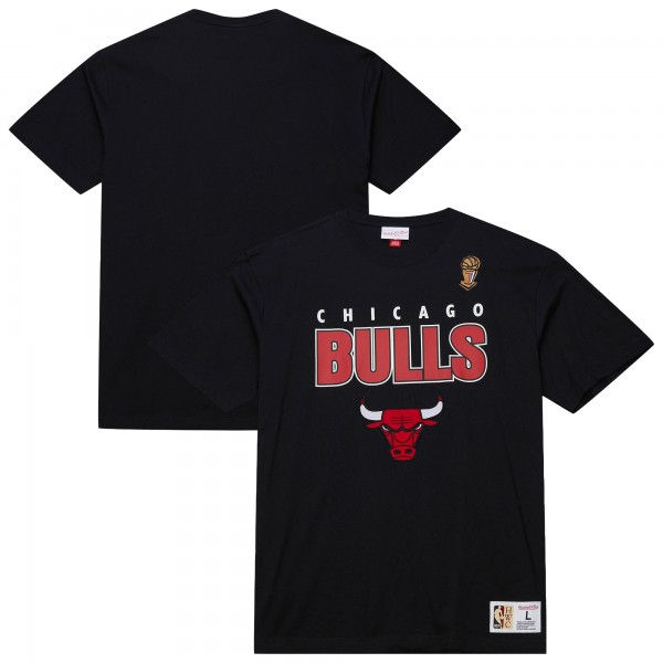 Футболка Chicago Bulls Mitchell & Ness Black Hardwood Classics Throw It Back Premium