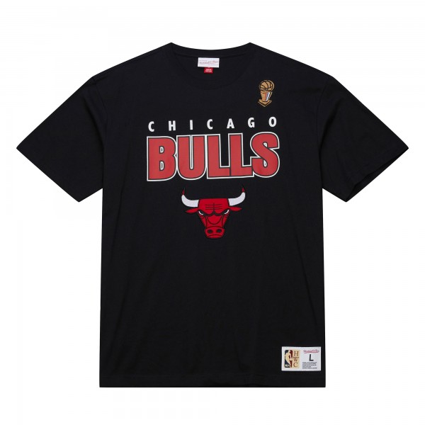 Футболка Chicago Bulls Mitchell & Ness Black Hardwood Classics Throw It Back Premium