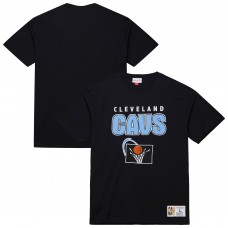 Cleveland Cavaliers Mitchell & Ness Black Hardwood Classics Throw It Back Premium T-Shirt