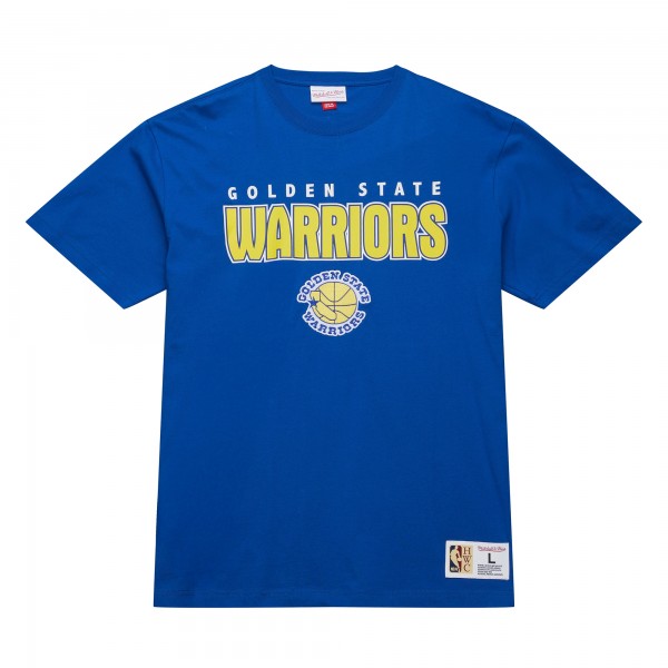 Golden State Warriors Mitchell & Ness Royal Hardwood Classics Throw It Back Premium T-Shirt