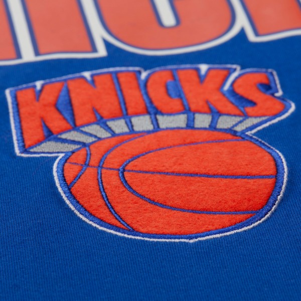 New York Knicks Mitchell & Ness Blue Hardwood Classics Throw It Back Premium T-Shirt