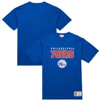 Philadelphia 76ers Mitchell & Ness Royal Hardwood Classics Throw It Back Premium T-Shirt