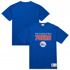 Philadelphia 76ers Mitchell & Ness Royal Hardwood Classics Throw It Back Premium T-Shirt