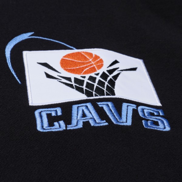 Cleveland Cavaliers Mitchell & Ness Black Throw It Back Quilted Fleece Quarter-Zip Hoodie