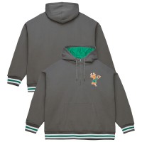 Milwaukee Bucks Mitchell & Ness Gray Throw It Back Quilted Fleece Quarter-Zip Hoodie