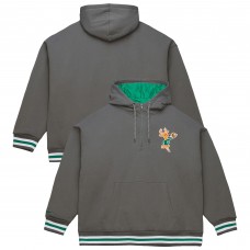 Milwaukee Bucks Mitchell & Ness Gray Throw It Back Quilted Fleece Quarter-Zip Hoodie