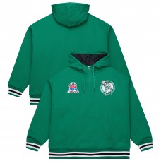 Boston Celtics Mitchell & Ness Green Throw It Back Quilted Fleece Quarter-Zip Hoodie
