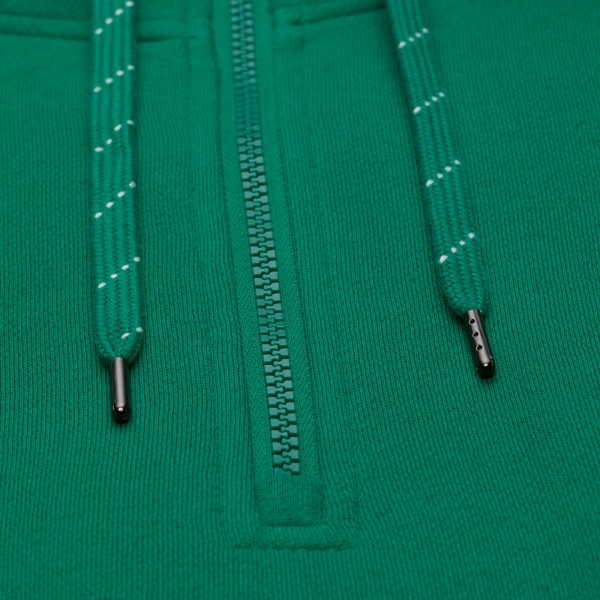 Boston Celtics Mitchell & Ness Green Throw It Back Quilted Fleece Quarter-Zip Hoodie