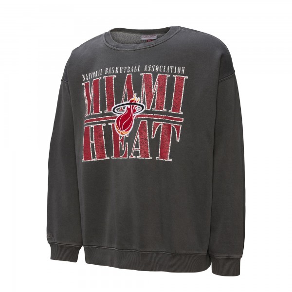 Miami Heat Mitchell & Ness Black NBA Downtown Collection Fleece Sweatshirt