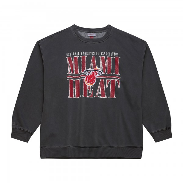 Miami Heat Mitchell & Ness Black NBA Downtown Collection Fleece Sweatshirt