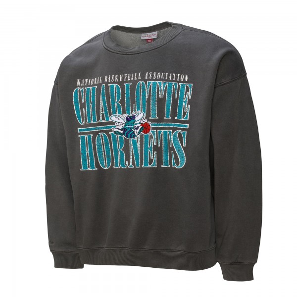 Charlotte Hornets Mitchell & Ness Black NBA Downtown Collection Fleece Sweatshirt
