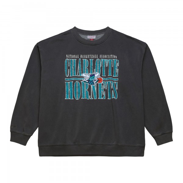 Charlotte Hornets Mitchell & Ness Black NBA Downtown Collection Fleece Sweatshirt