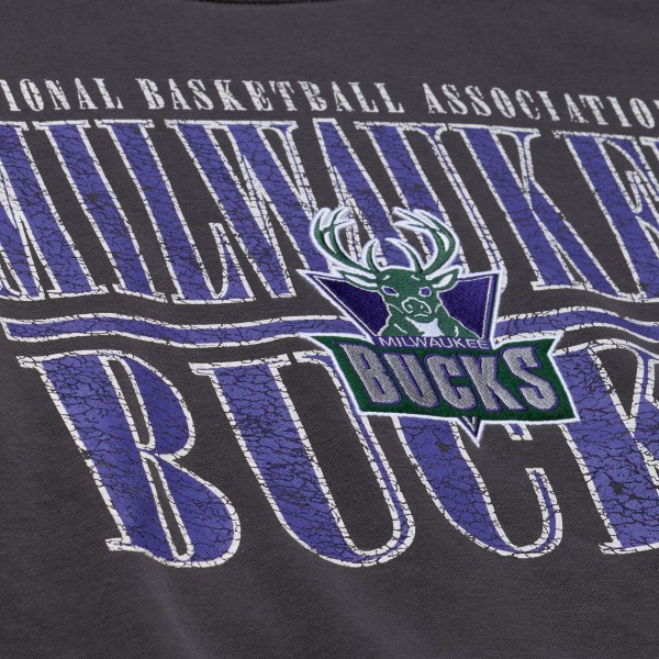 Milwaukee Bucks Mitchell & Ness Black NBA Downtown Collection Fleece Sweatshirt