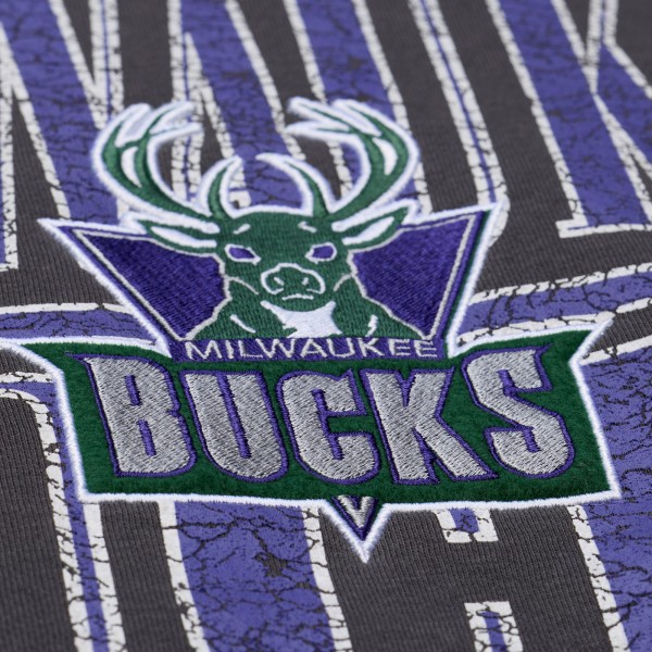 Milwaukee Bucks Mitchell & Ness Black NBA Downtown Collection Fleece Sweatshirt