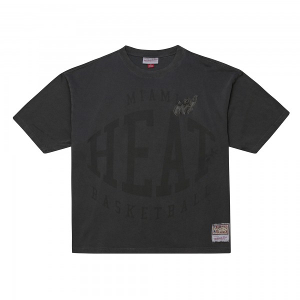 Miami Heat Mitchell & Ness Black Downtown Collection Premium T-Shirt