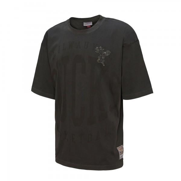 Milwaukee Bucks Mitchell & Ness Black Downtown Collection Premium T-Shirt