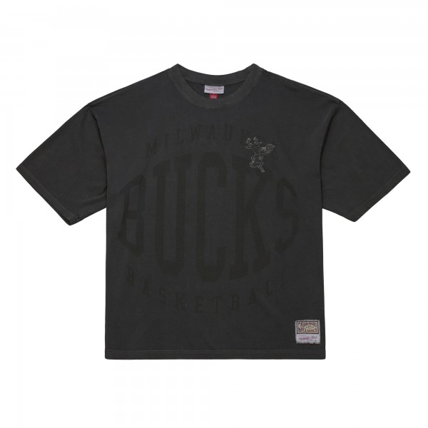 Milwaukee Bucks Mitchell & Ness Black Downtown Collection Premium T-Shirt