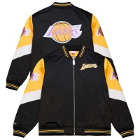 Los Angeles Lakers Mitchell & Ness Black Throw It Back Heavyweight Full-Zip Satin Jacket