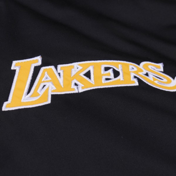 Los Angeles Lakers Mitchell & Ness Black Throw It Back Heavyweight Full-Zip Satin Jacket