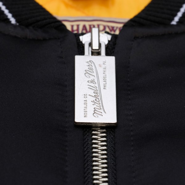 Los Angeles Lakers Mitchell & Ness Black Throw It Back Heavyweight Full-Zip Satin Jacket