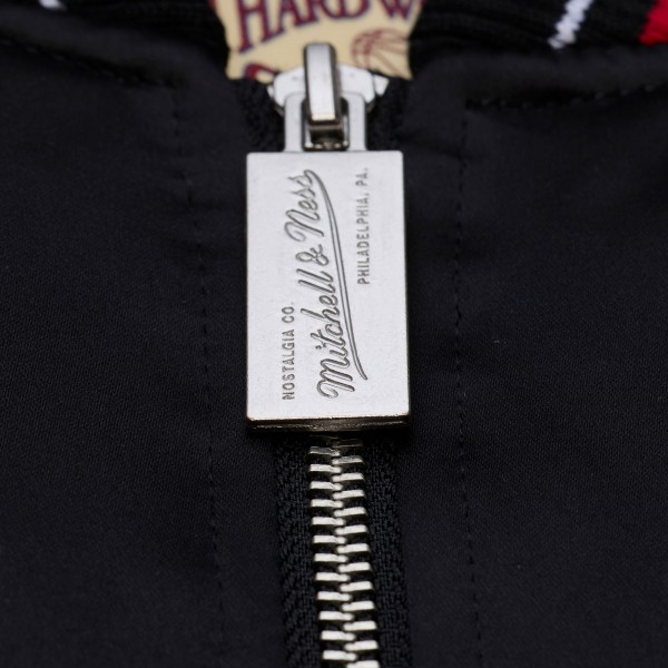 Chicago Bulls Mitchell & Ness Black Throw It Back Heavyweight Full-Zip Satin Jacket