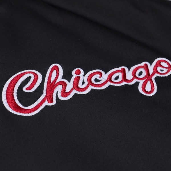 Chicago Bulls Mitchell & Ness Black Throw It Back Heavyweight Full-Zip Satin Jacket