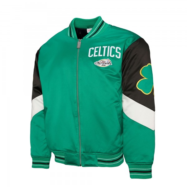 Boston Celtics Mitchell & Ness Green Throw It Back Heavyweight Full-Zip Satin Jacket