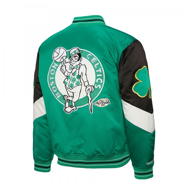 Boston Celtics Mitchell & Ness Green Throw It Back Heavyweight Full-Zip Satin Jacket