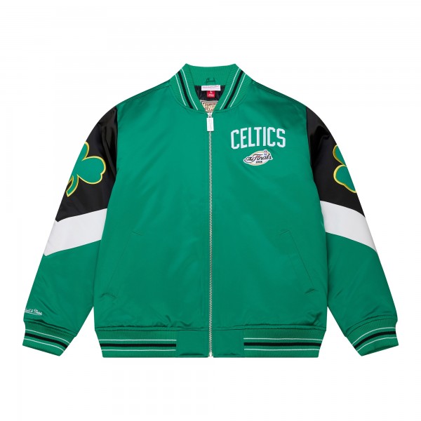 Boston Celtics Mitchell & Ness Green Throw It Back Heavyweight Full-Zip Satin Jacket