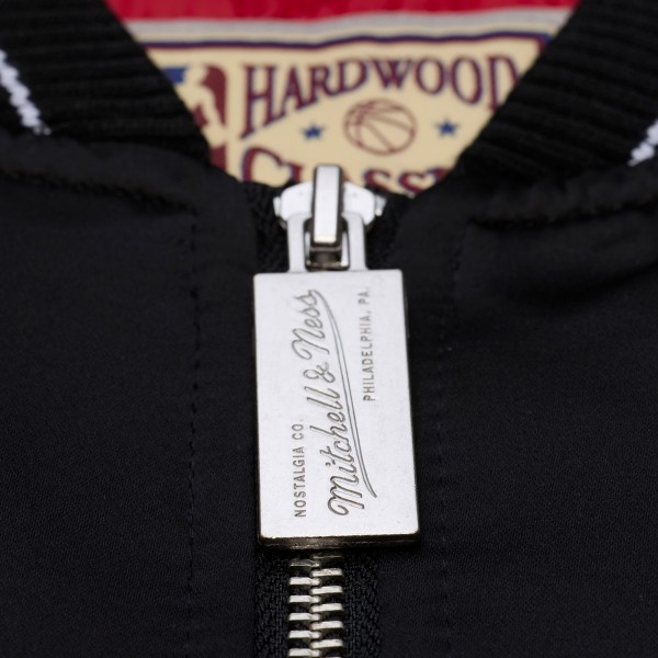 Miami Heat Mitchell & Ness Black Throw It Back Heavyweight Full-Zip Satin Jacket