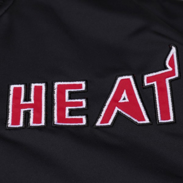 Miami Heat Mitchell & Ness Black Throw It Back Heavyweight Full-Zip Satin Jacket