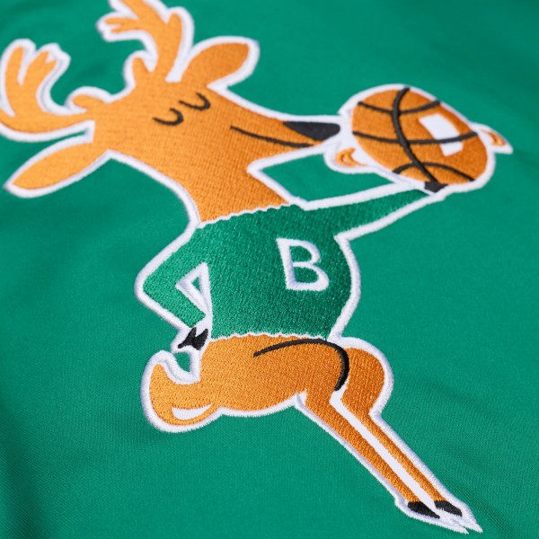 Milwaukee Bucks Mitchell & Ness Gray Throw It Back Heavyweight Full-Zip Satin Jacket