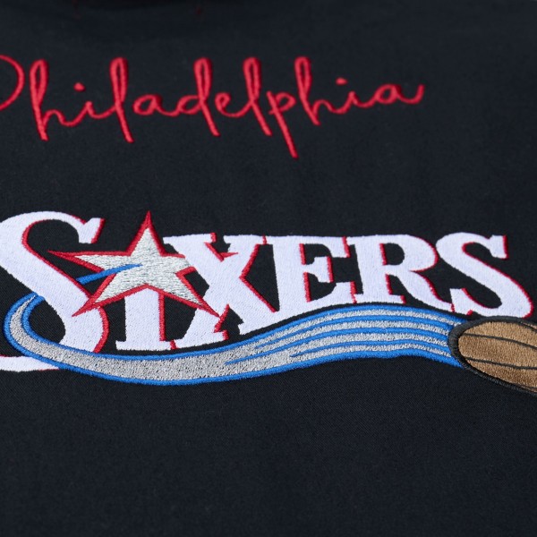 Женская Philadelphia 76ers Mitchell & Ness Black Full-Zip Mechanic Jacket