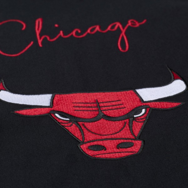 WoChicago Bulls Mitchell & Ness Black Full-Zip Mechanic Jacket